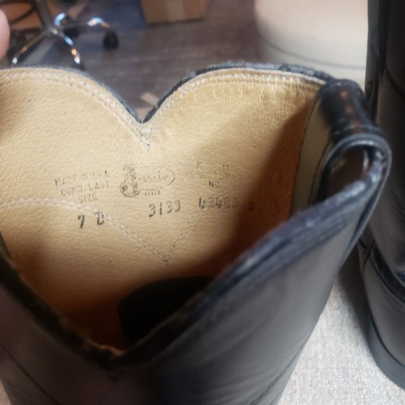 JUSTIN ROPER Black Corona Leather Round Toe Boots #3133 Men's 7/Women's 8.5 - Picture 10 of 12